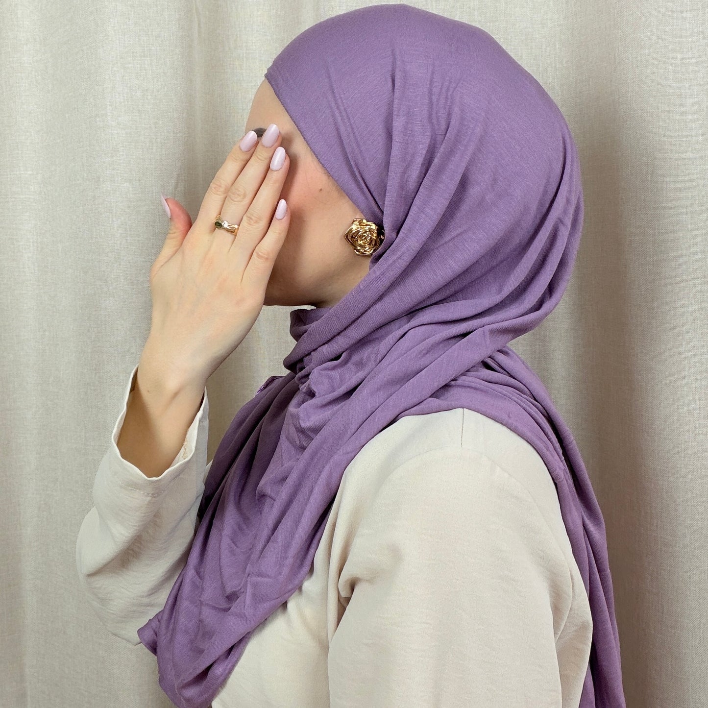 Jersey Hijab mit Wellen
