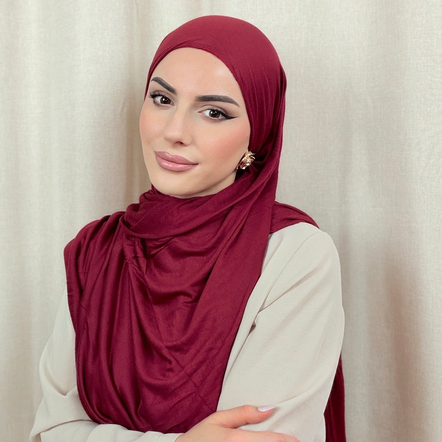 Jersey Hijab mit Wellen