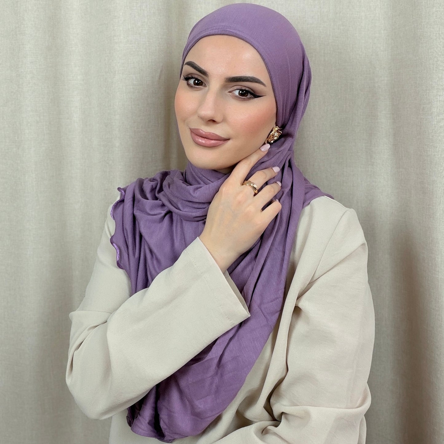 Jersey Hijab mit Wellen